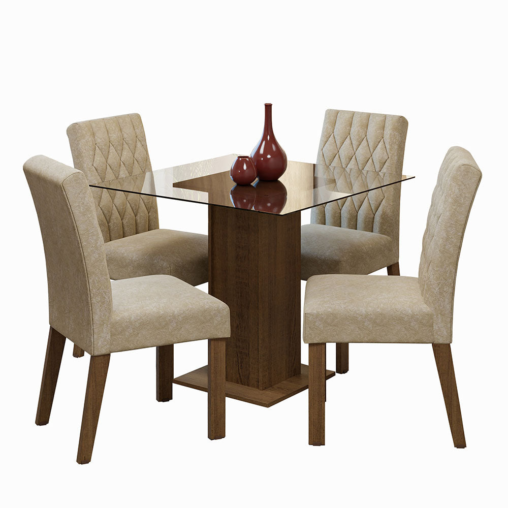 Juego de Comedor con Mesa y 4 Sillas Madesa Noemi MI