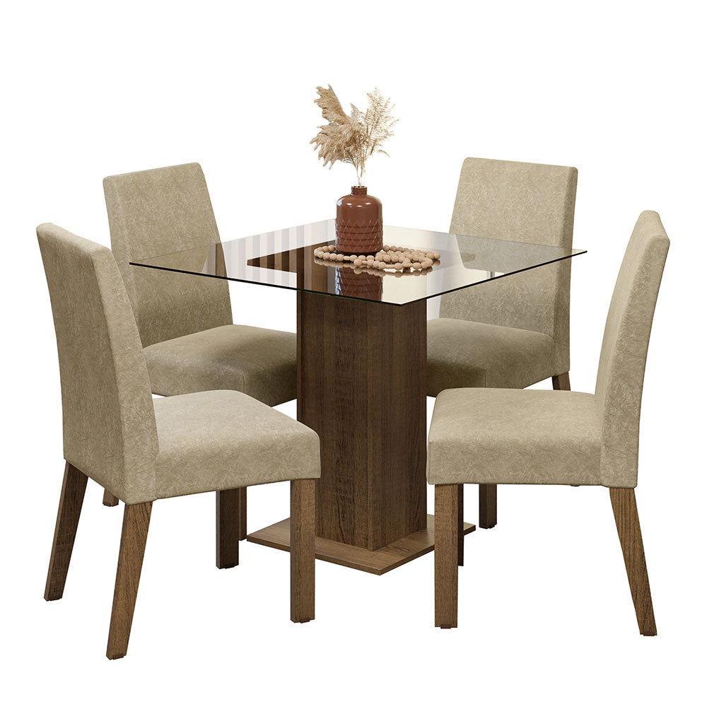 Juego de Comedor con Mesa y 4 Sillas Madesa Hiedra MI