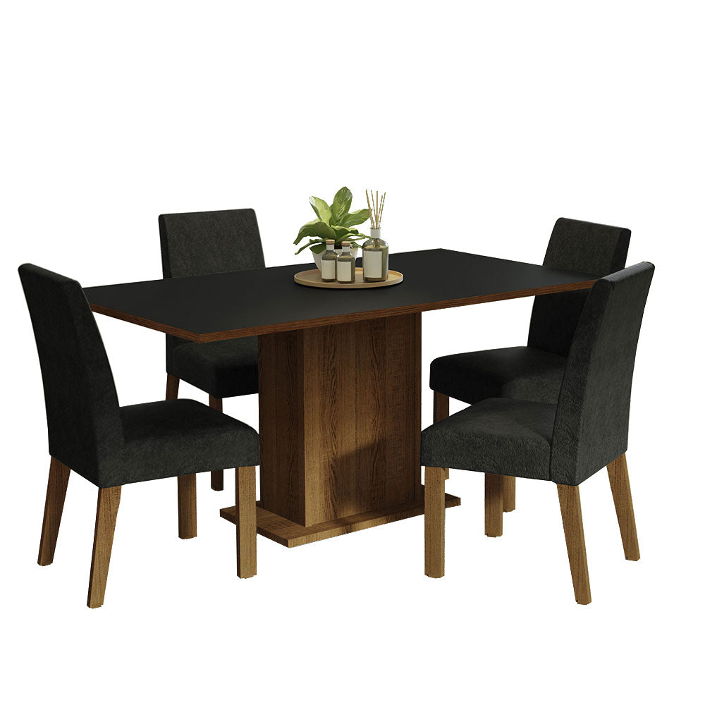 Juego de Comedor con Mesa y 4 Sillas Madesa Oxford Keila MN