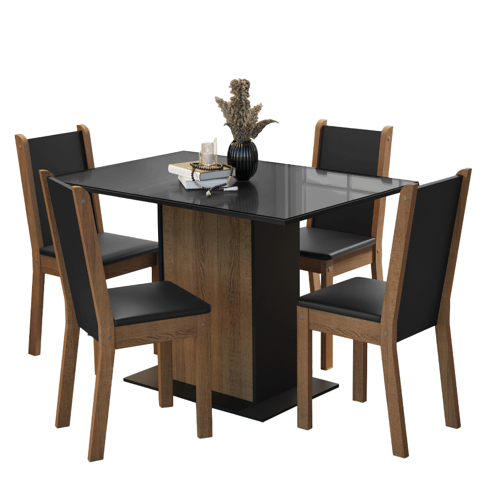 Juego de Comedor con Mesa y 4 Sillas Madesa Martina NM