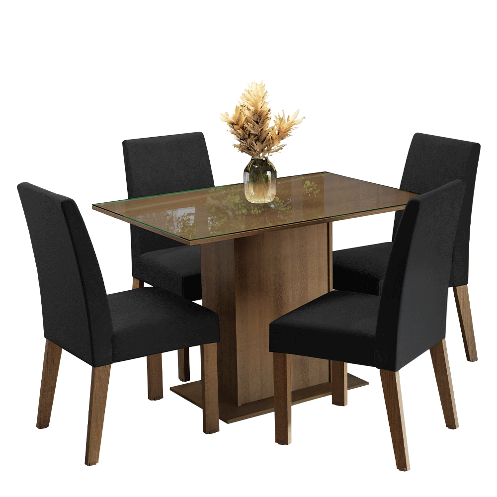 Juego de Comedor con Mesa y 4 Sillas Madesa Zion MN 01