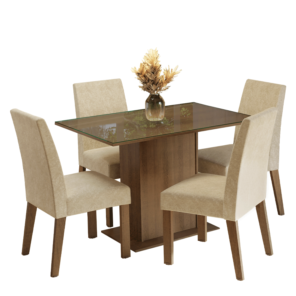 Juego de Comedor con Mesa y 4 Sillas Madesa Zion MI