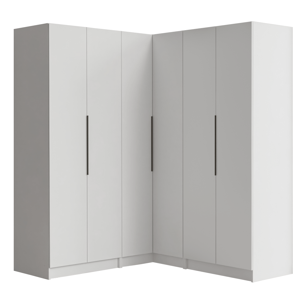 Placard Modular de Esquinero 350 cm 6 Puertas 4 Cajones Blanco Neo Madesa 01