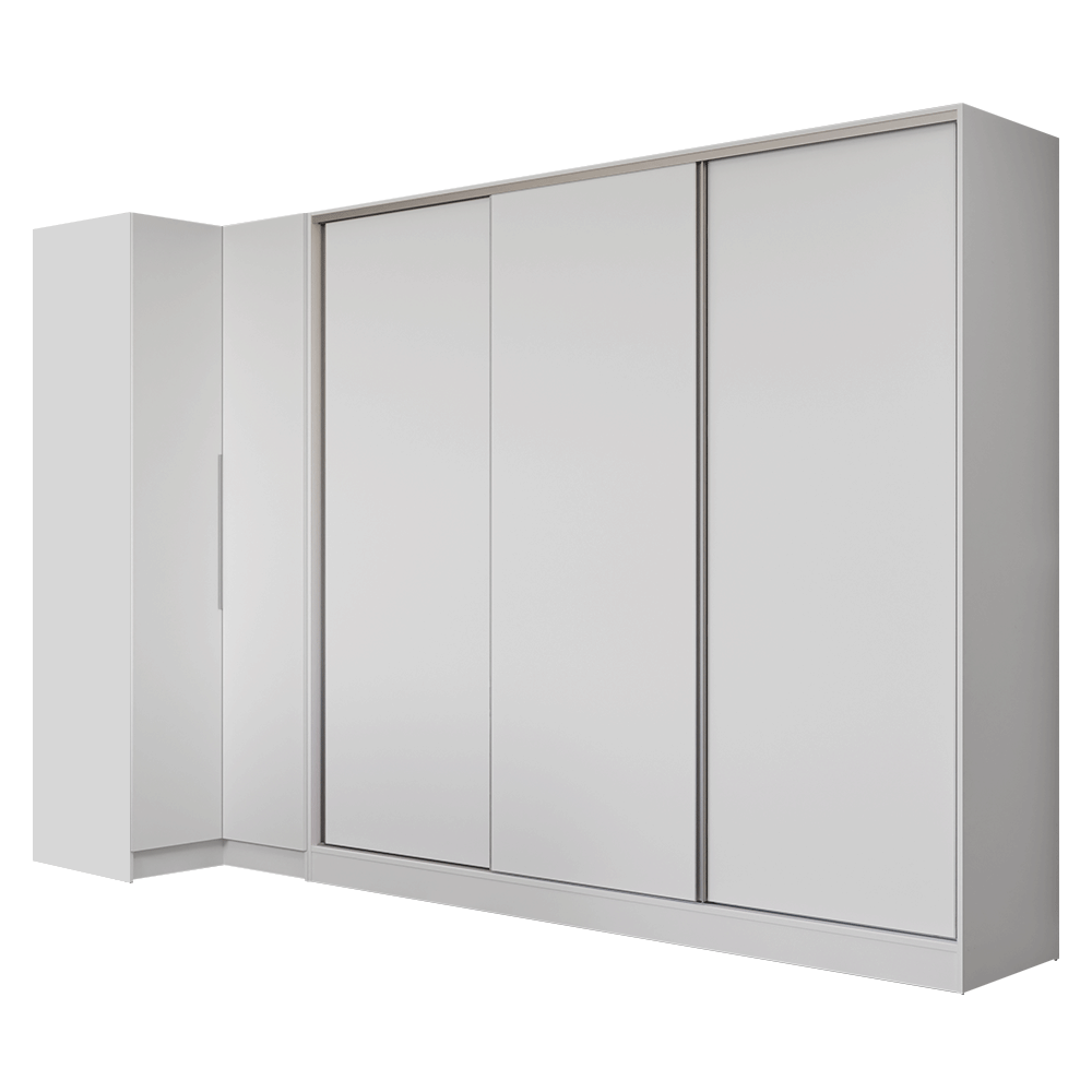 Placard Modulado Neo + Placard Royale Matrimonial 3 Puertas Corredizas Blanco