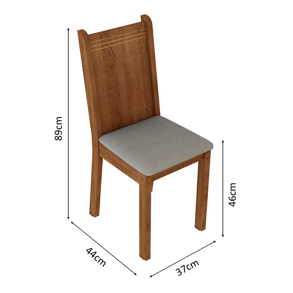 Juego de Comedor Megan Mesa con Tapa y 6 Sillas Marrón/Sintético Beige