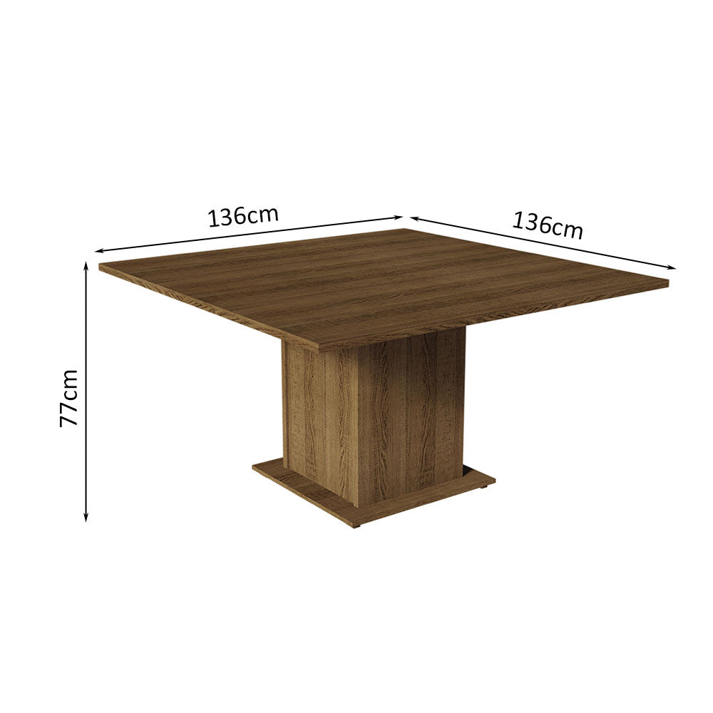 Juego de Comedor Mesada de Madera 8 Sillas Panamá Marrón/Crema/Sintético Beige
