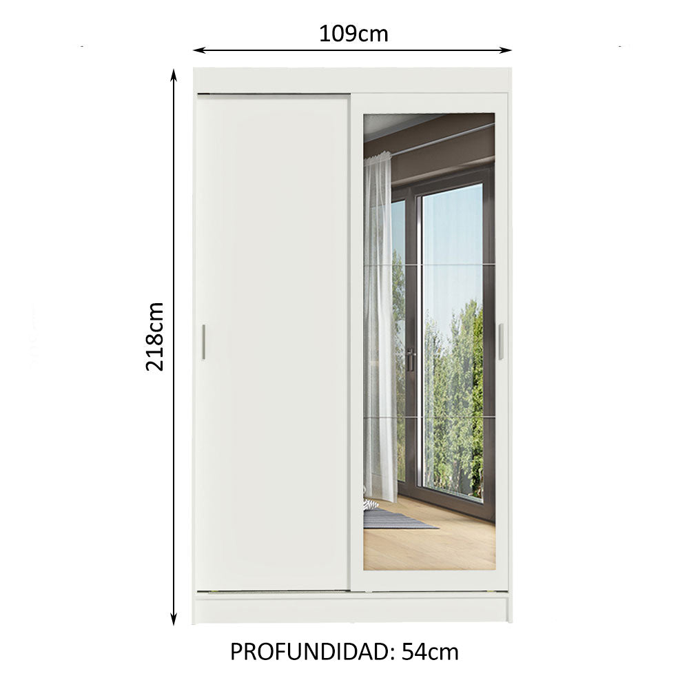 Ropero Placard Madesa Tokio 2 Puertas 1 Espejo BB 02