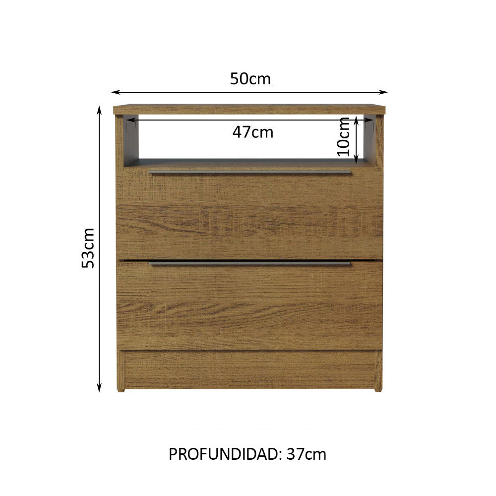 Mesa de Luz 3227 2 Cajones Marrón