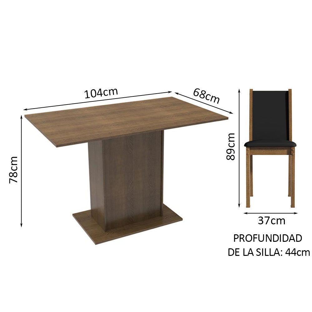 Juego de Comedor con Mesa y 4 Sillas Madesa 5329 MS
