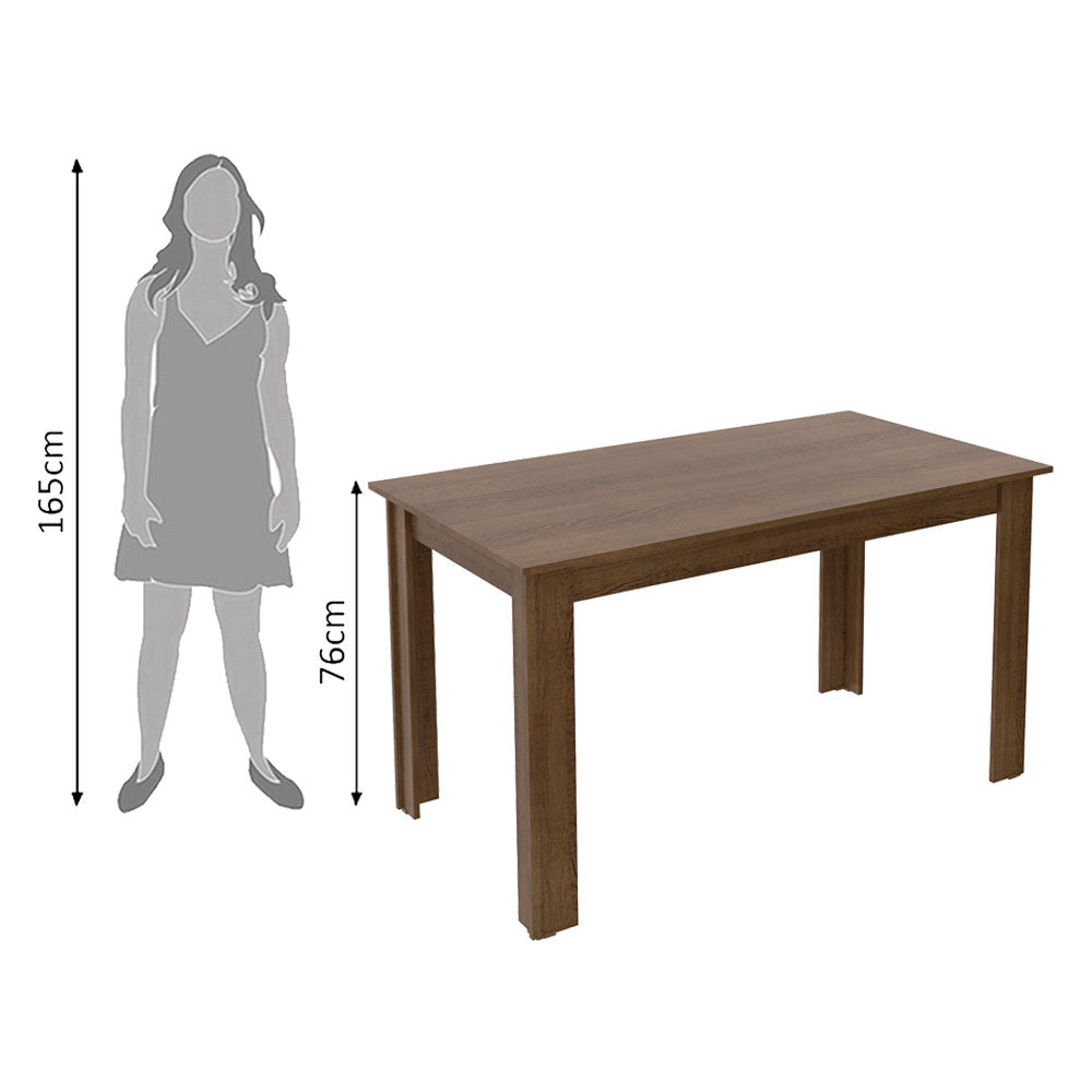 Mesa de Comedor Rectangular con Tapa de Madera 5231 Marrón