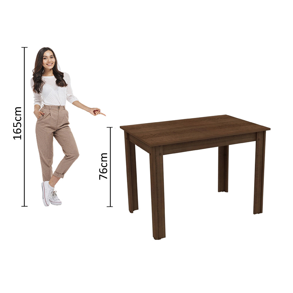Mesa de Comedor Rectangular con Tapa de Madera 5258B Marrón