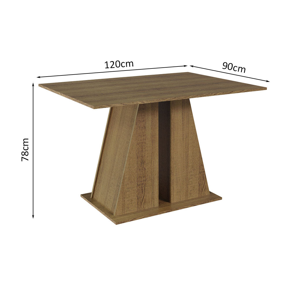 Mesa de Comedor Rectangular con Tapa de Madera 5383 Marrón