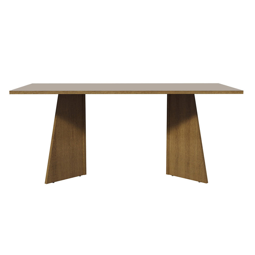 Mesa de Comedor Rectangular con Tapa de Madera Marrón/Crema 5388