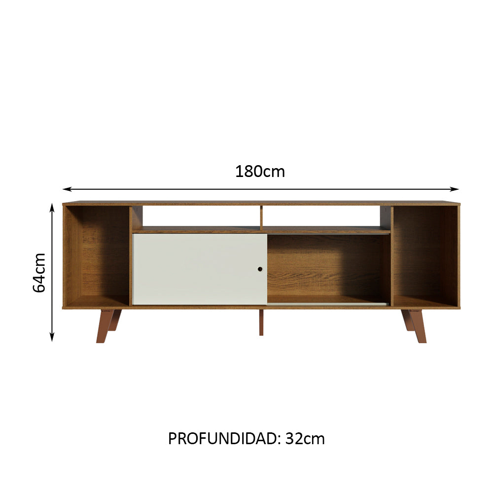 Rack para TV hasta 65 Pulgadas Madesa Cancun con Patas Marrón/Blanco