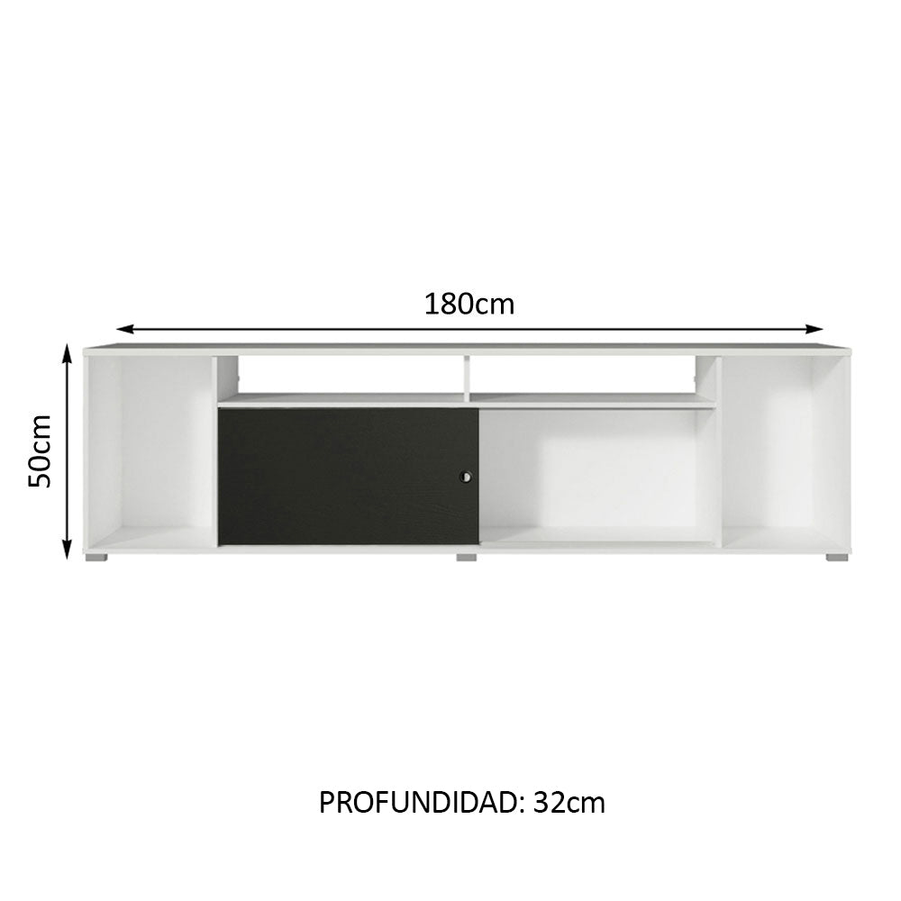 Rack para TV hasta 65 Pulgadas Madesa Cancun Blanco/Negro