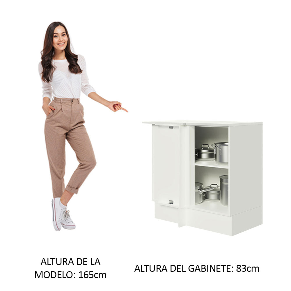 Bajo Mesada Esquinero 100% MDF com Mesada Blanco Smart Madesa