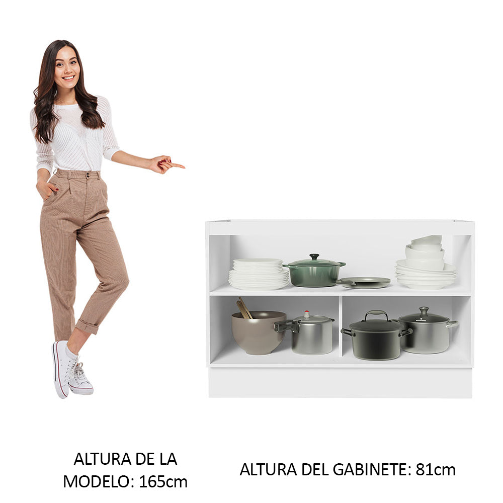 Bajo Mesada Cocina 120 x 60 cm 2 Puertas (Sin Mesada) Blanco/Marrón Stella Madesa