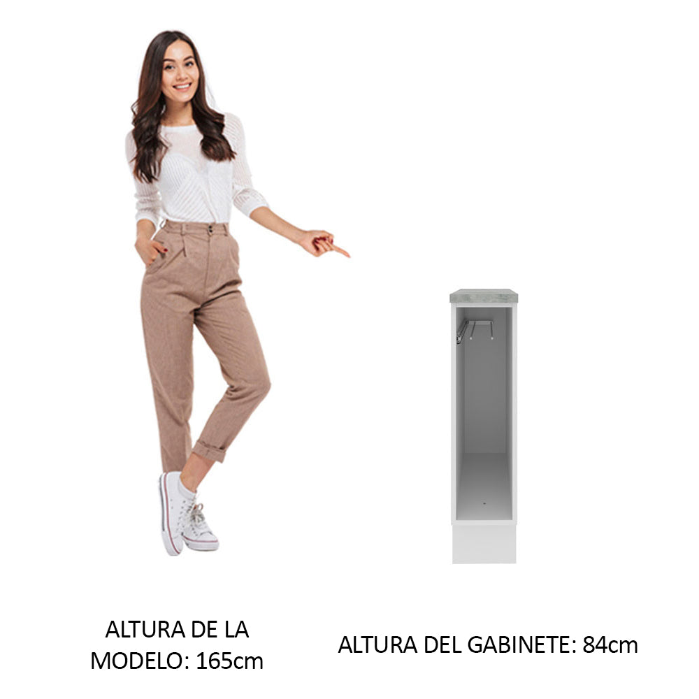 Bajo Mesada Repassador 20 x 60 cm (Con Mesada) para Cocinas Blanco Madesa