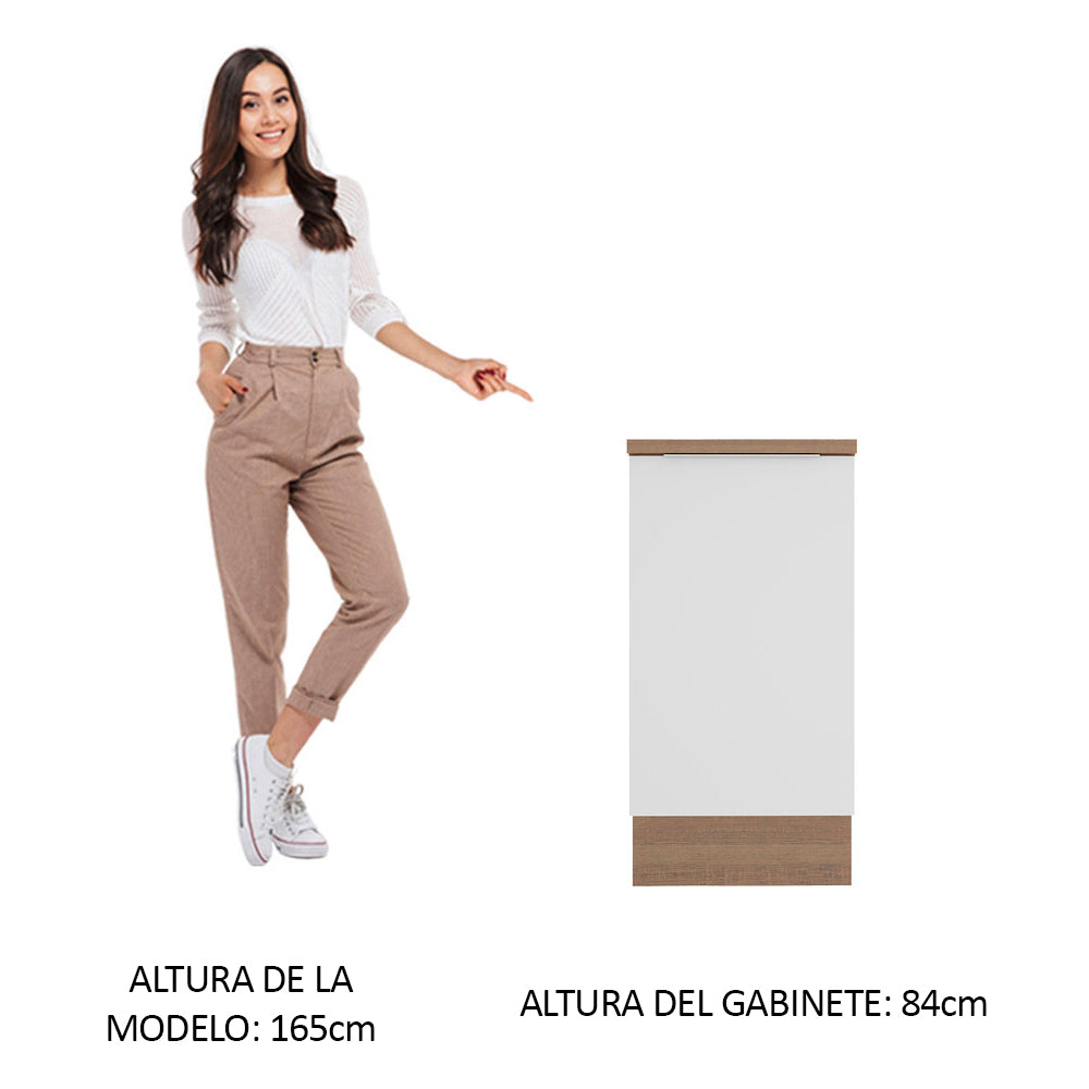 Bajo Mesada Cocina 40 x 60 cm 1 Puerta (Con Mesada) Marrón/Blanco Stella Madesa