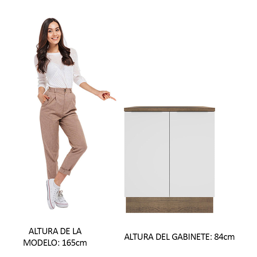 Bajo Mesada 70 cm x 60 cm, Sin cajones 2 Puertas Stella Marrón/Blanco