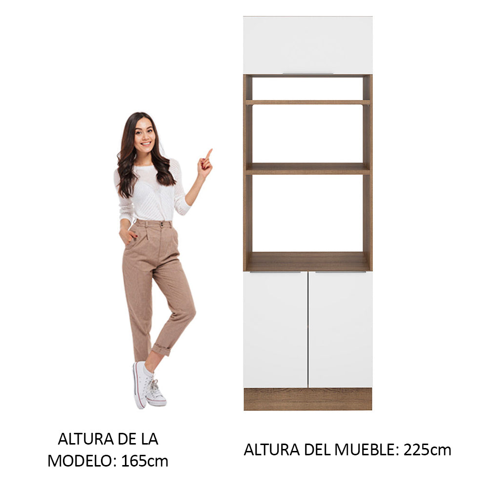Mueble de Cocina para Horno 70 x 60 cm 3 Puertas Marrón/Blanco Stella Madesa