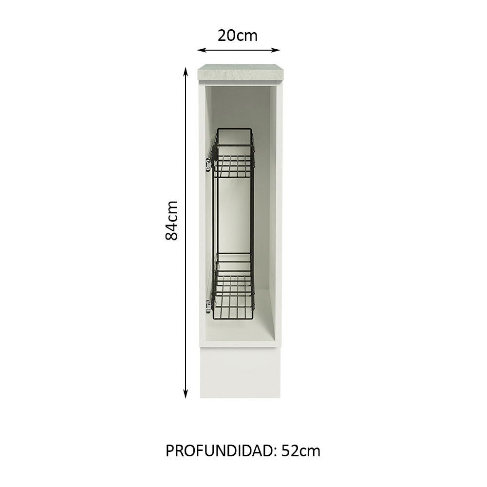 Especiero para Cocina 20cm Blanco (Con Tapa) Glamy y Agata
