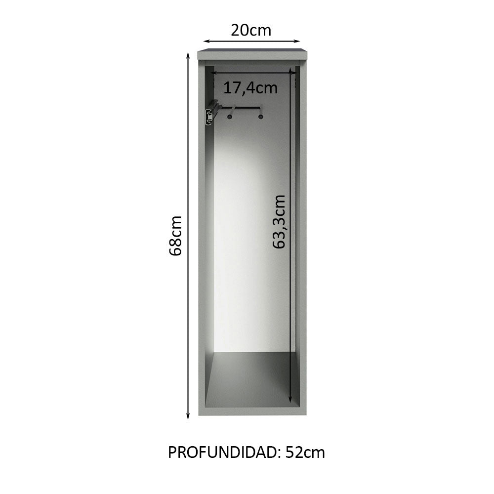 Bajo Mesada Porta repasador 20 cm Flotante Gris Nice