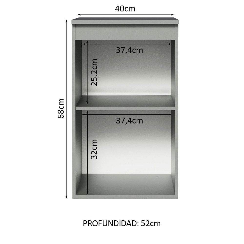 Bajo Mesada 40 cm 1 Puerta Nice Gris