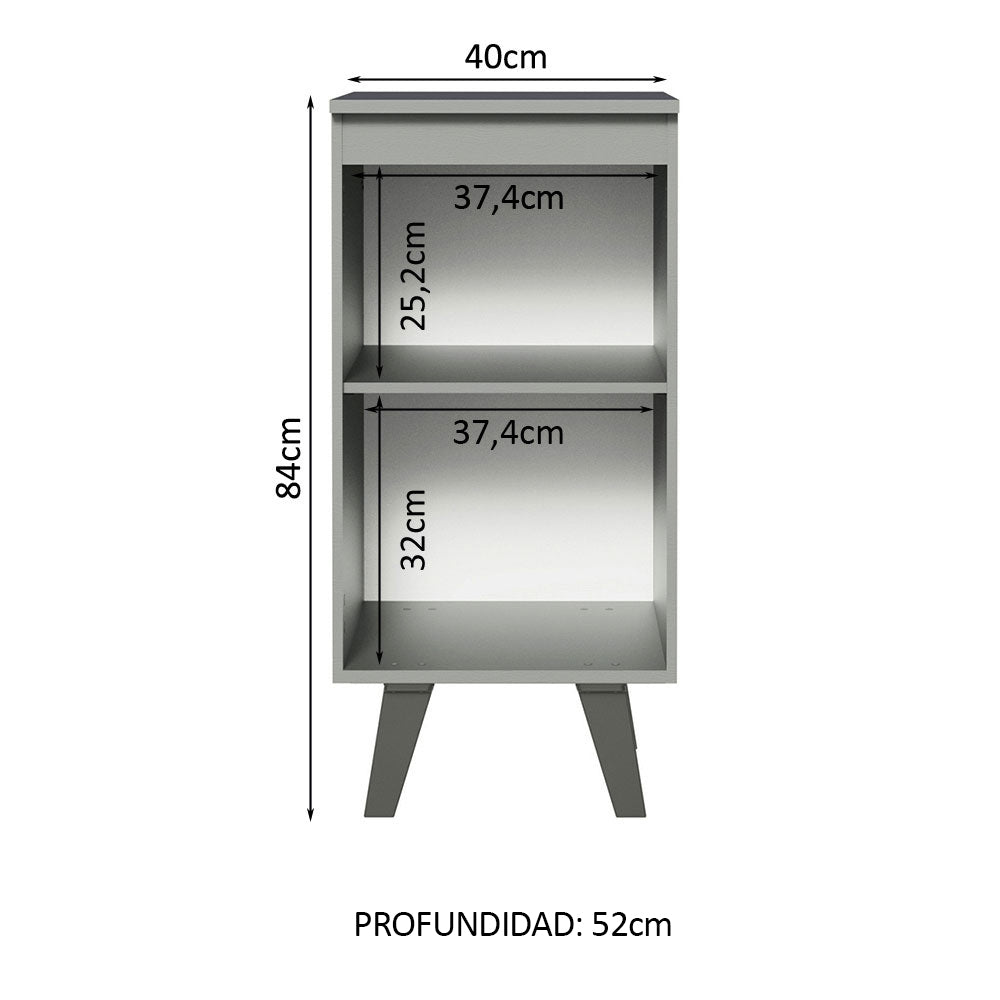 Bajo Mesada Cocina 40 cm 1 Puerta con Patas Gris Nice Madesa