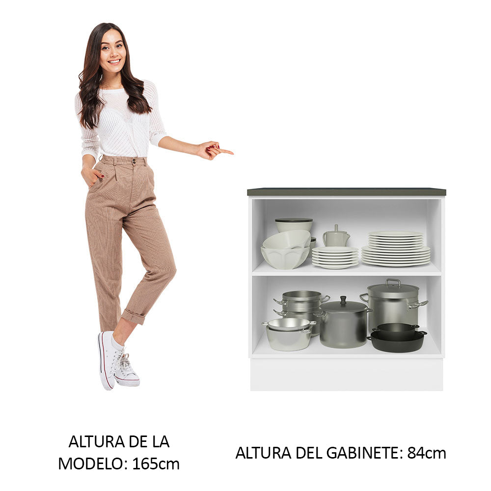 Bajo Mesada Cocina 100% MDF 80 cm 2 Puertas Blanco Brillante Acordes Madesa
