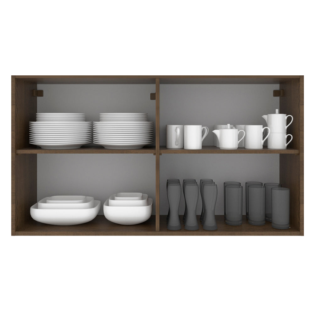 Alacena 120 cm 2 Puertas Stella Marrón/Blanco