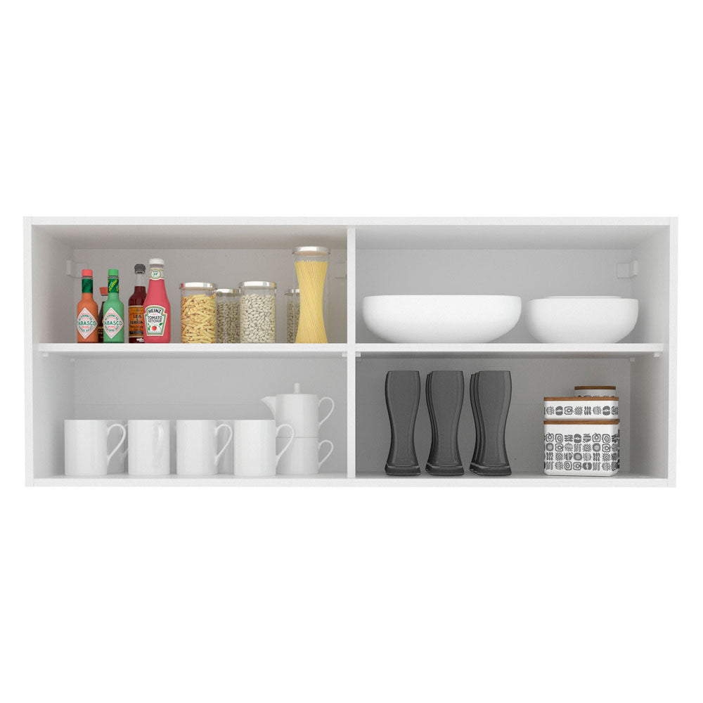 Alacena Madesa 2 Puertas Corredizas de Vidrio Glamy, Lux y Reims - Blanco