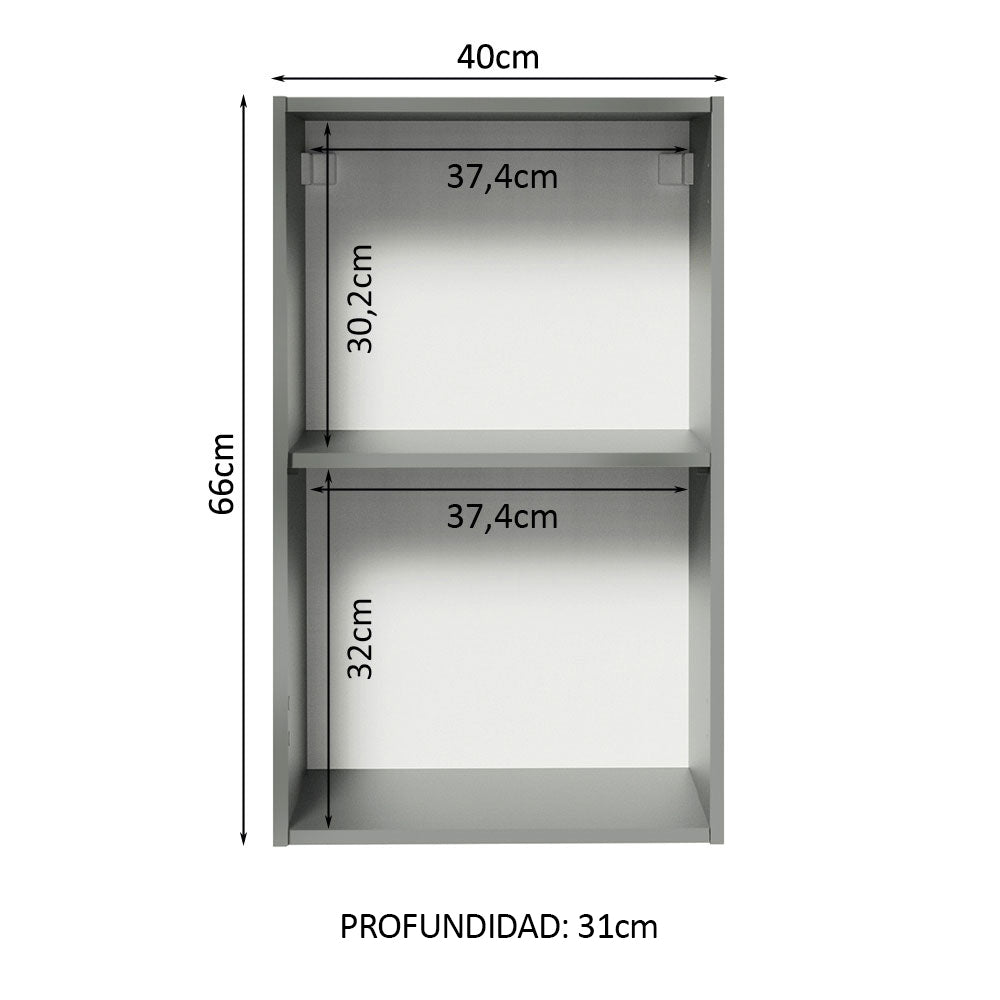 Alacena 40 cm 1 Puerta Nice Gris