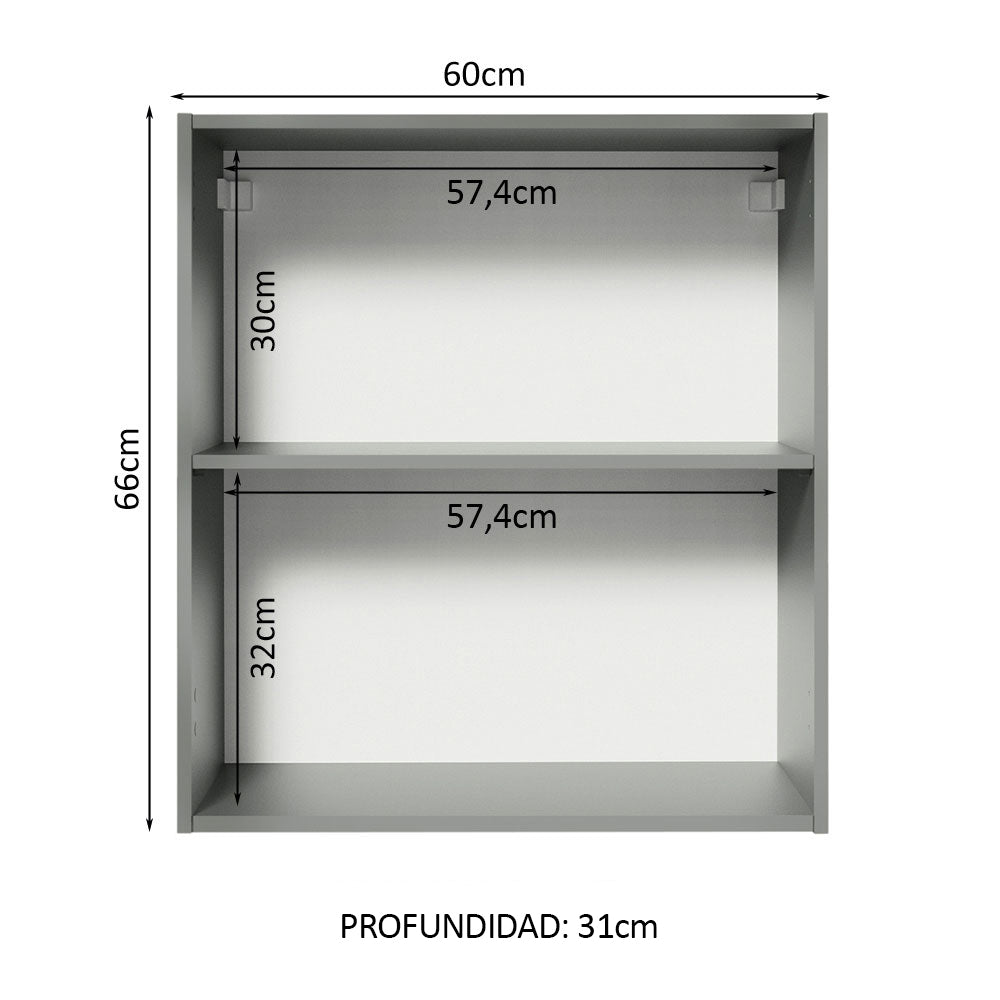 Alacena 60 cm 1 Puerta Nice Gris