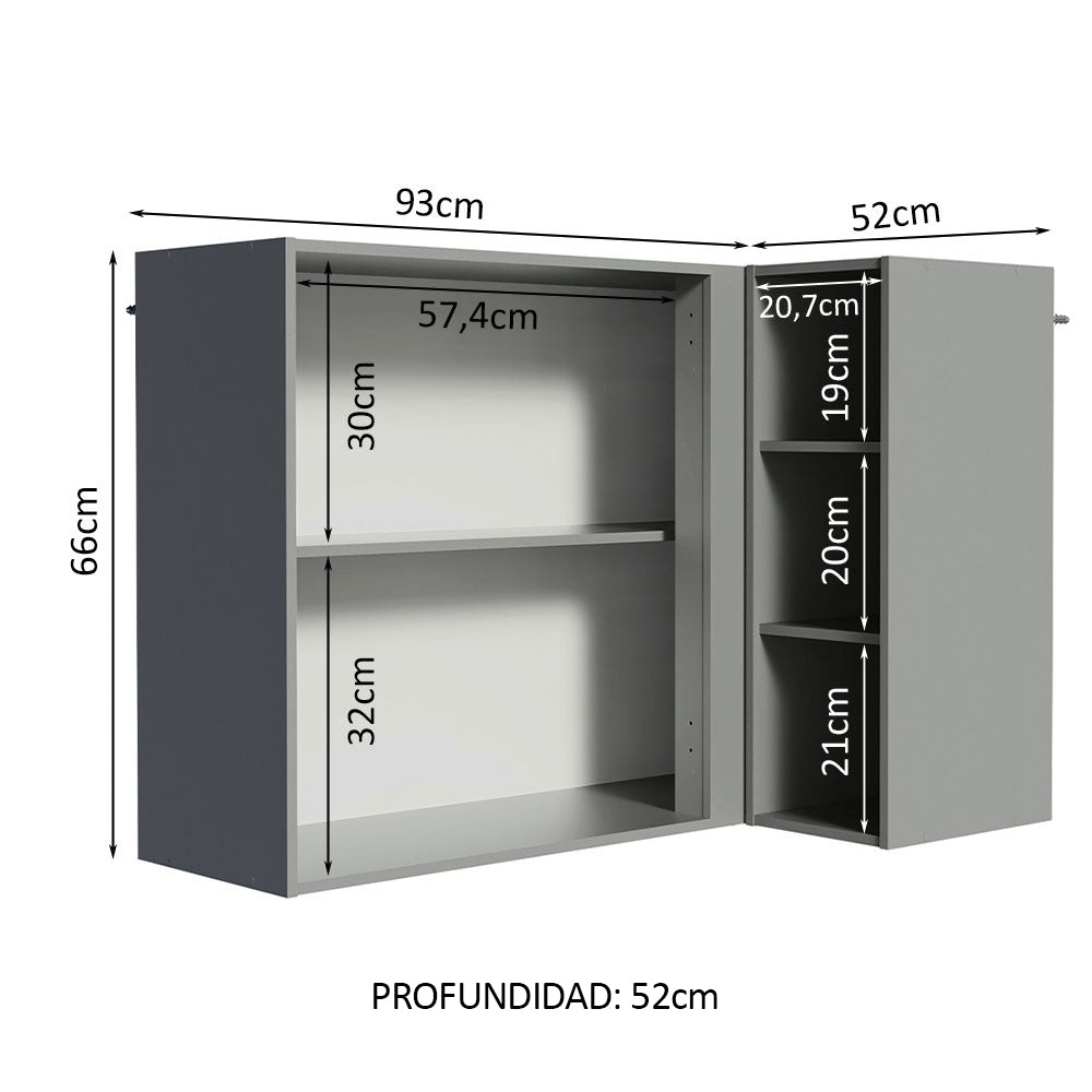 Alacena Esquinero 1 Puerta Nice Gris