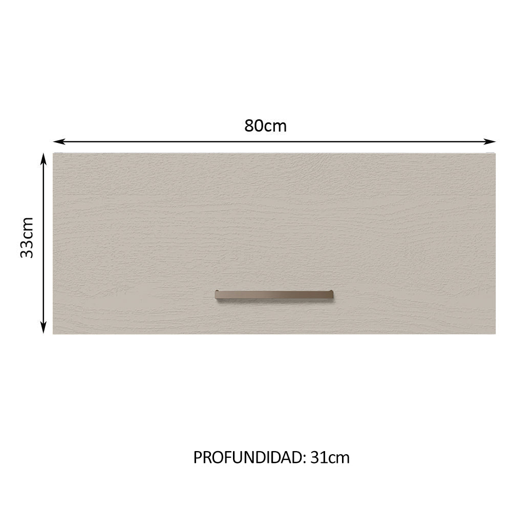 Alacena 80 cm 1 Puerta Rebatible Blanco/Crema Agata Madesa