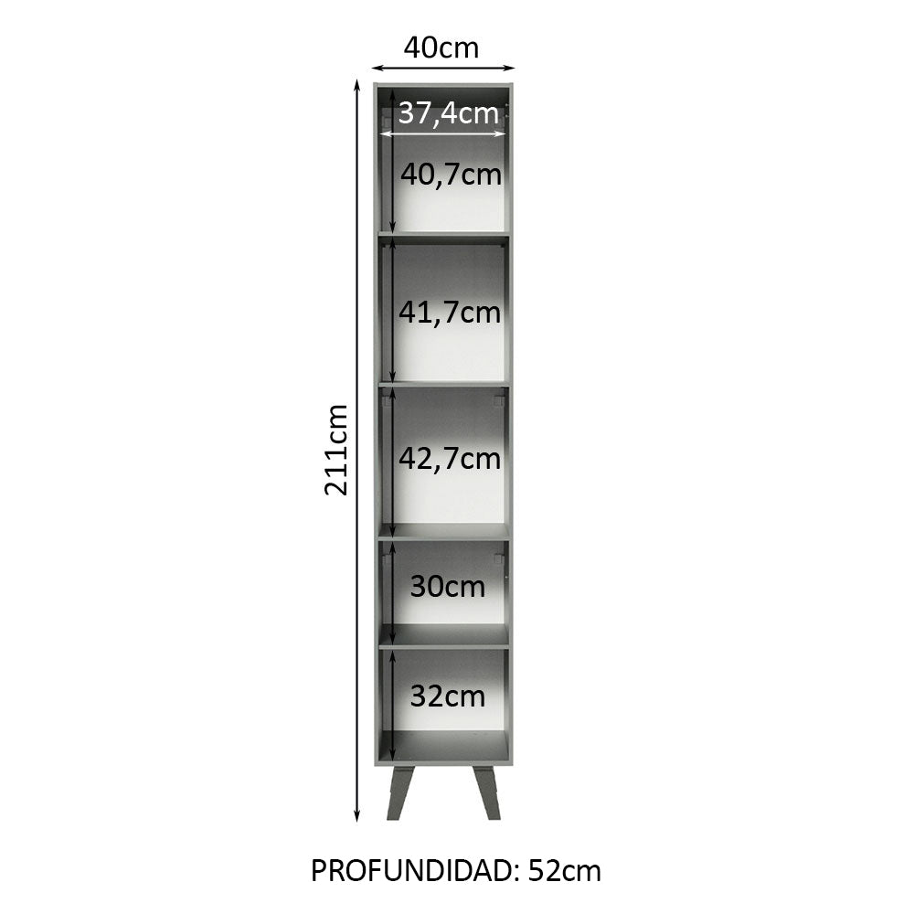 Despensero 40 cm Sin cajones 2 Puertas Nice Gris