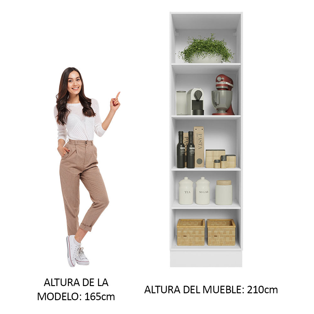 Despensero 100% MDF 60 cm con Nichos Abiertos para Cocina Blanco Acordes Madesa