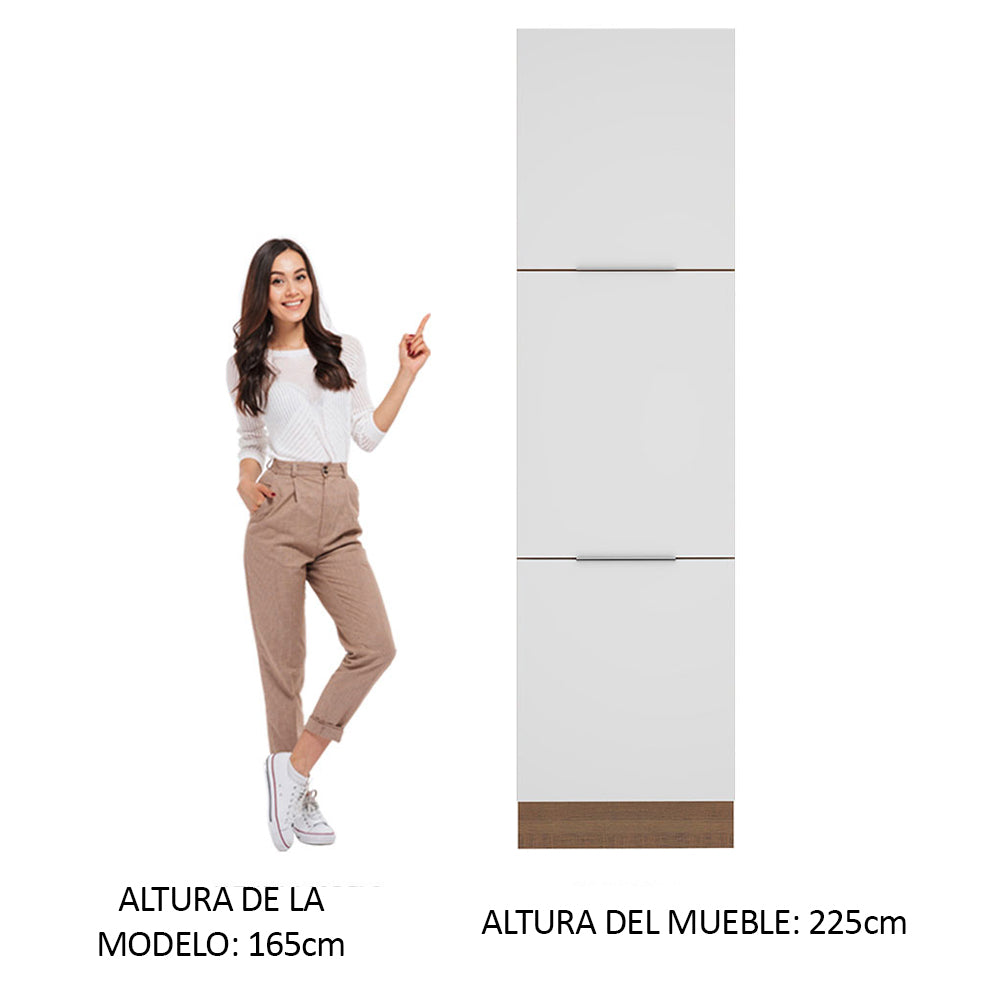 Despensero 60 cm 3 Puertas Marrón/Blanco Stella Madesa