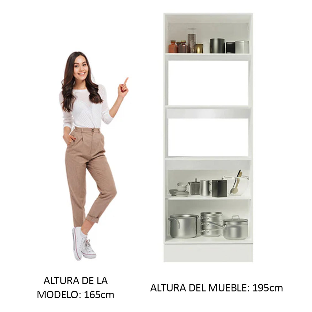 Mueble de Cocina para Horno 2 Puertas e 1 Suspensa Blanco/Marrón Smart Madesa