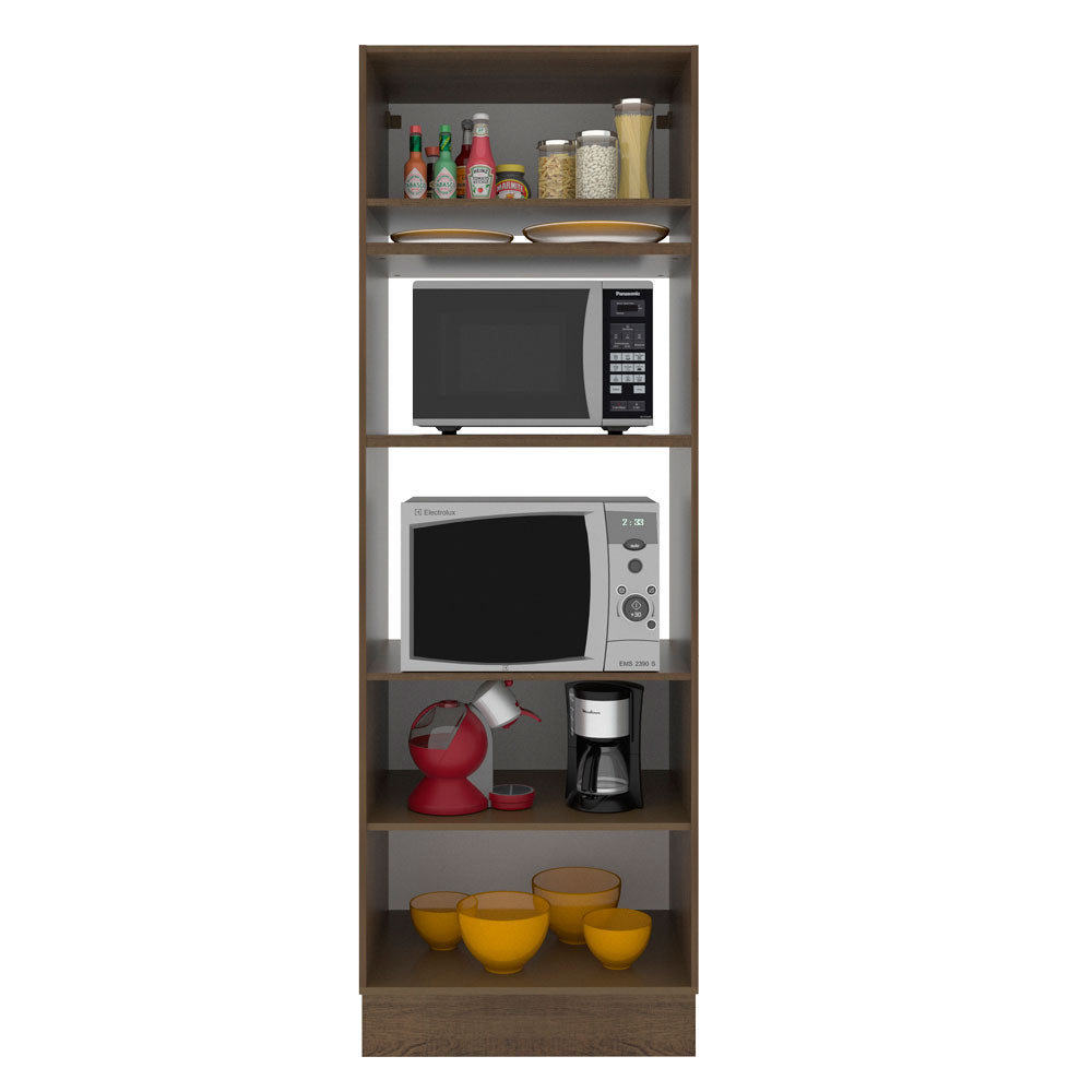 Mueble de cocina para Horno/ Microondas 70 cm Sin cajones 3 Puertas Stella Marrón/Blanco