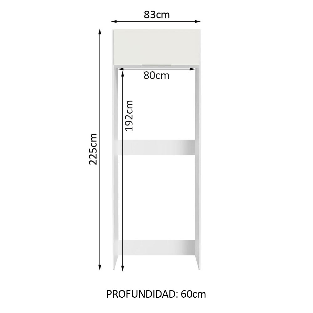 Mueble para Empotrar Heladera 1 Puerta Abatible Blanco Stella Madesa
