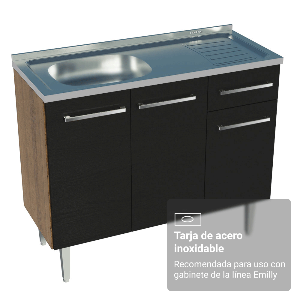Bacha de acero inoxidable Para Cocina Madesa 105 X 44cm Color Gris