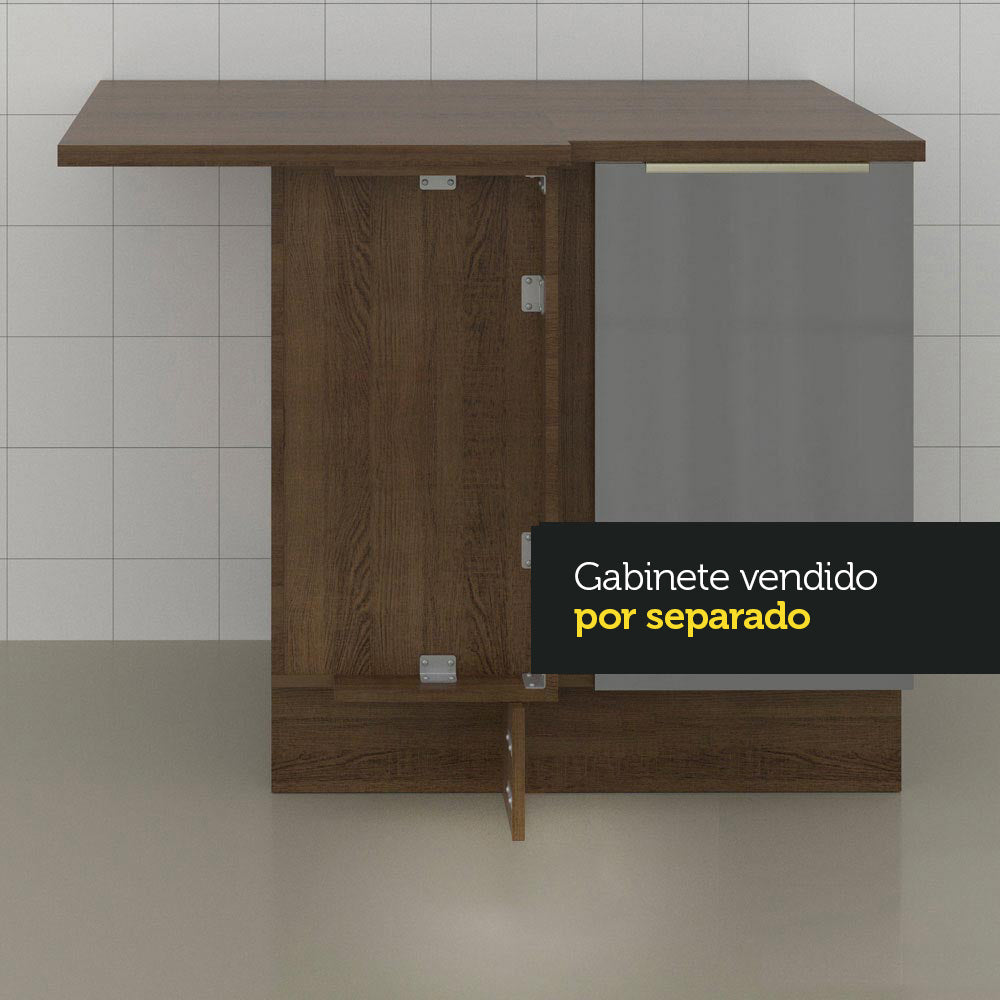 Bacha de acero inoxidable/ Mesada 102 cm Marrón