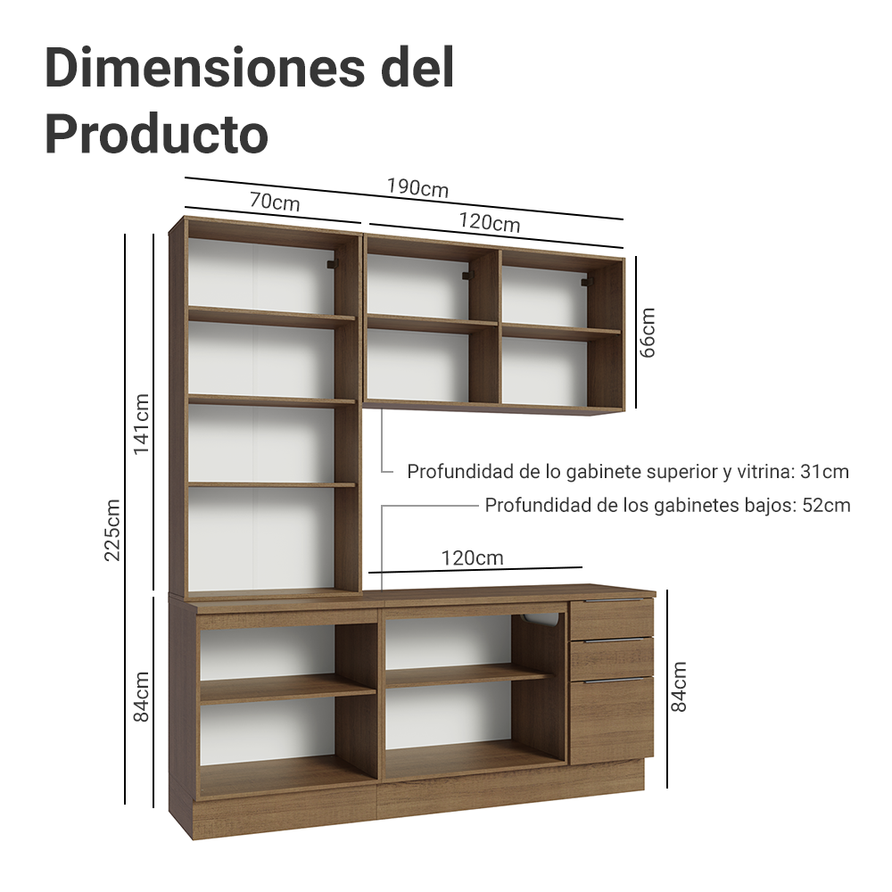 Combo completo de Cocina Madesa Stella 190cm MM 03