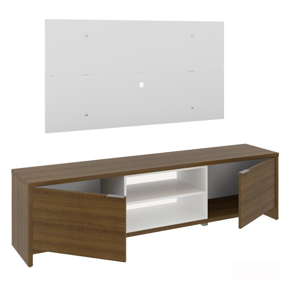 Rack para TV Madesa Metz con Panel de TV hasta 55 Pulgadas Marrón/Blanco