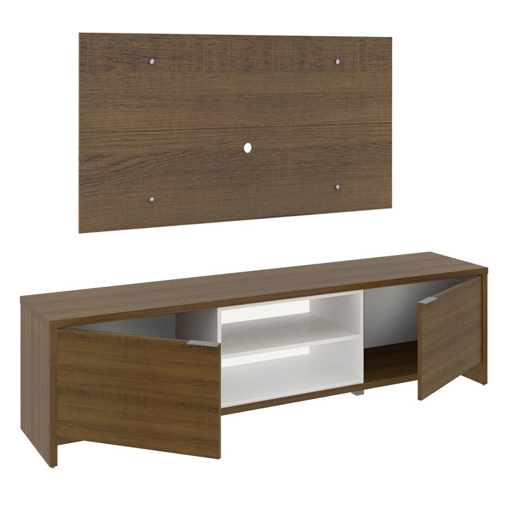 Rack para TV Madesa Metz con Panel de TV hasta 55 Pulgadas Marrón/Blanco/Marrón