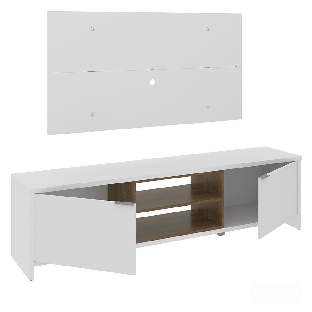 Rack para TV Madesa Metz con Panel de TV hasta 55 Pulgadas Blanco/Marrón