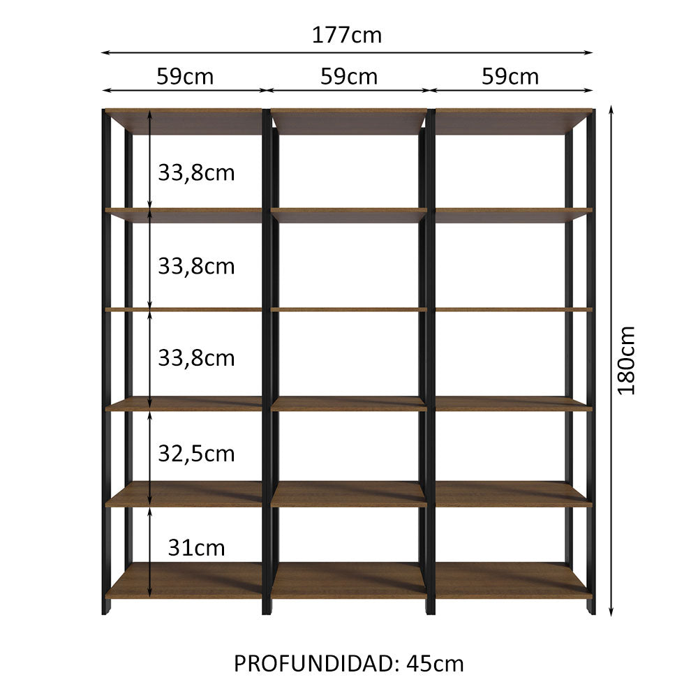 Estante Multifuncional Librería Modular Madesa 177cm MN