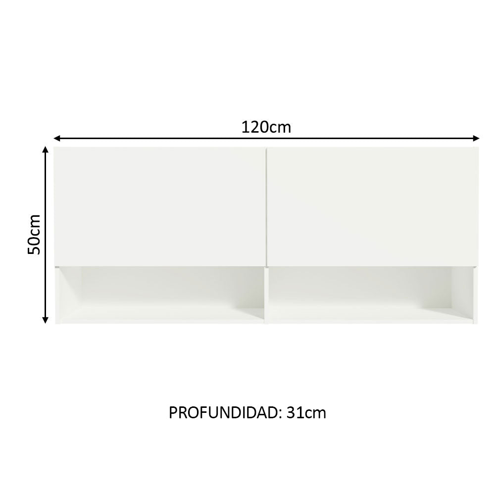 Alacena para Oficina con Nicho y Repisa 120 cm Blanco Madesa